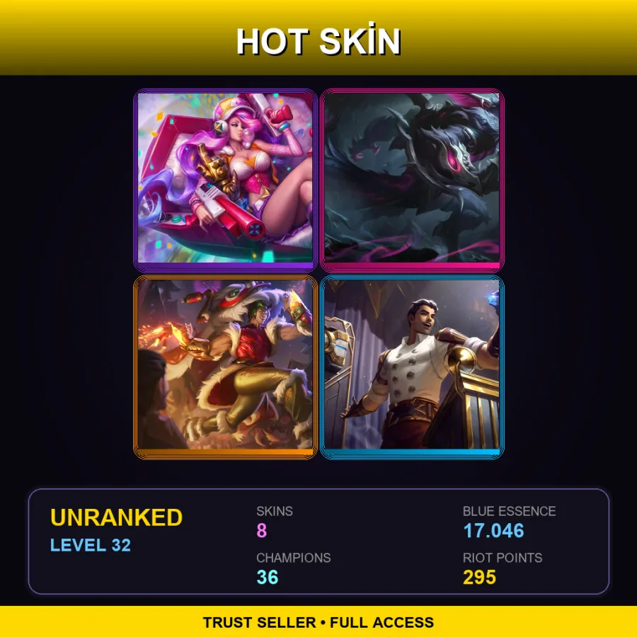 LAN | Lv32 | Unranked | 8 Skin | 36 Champ