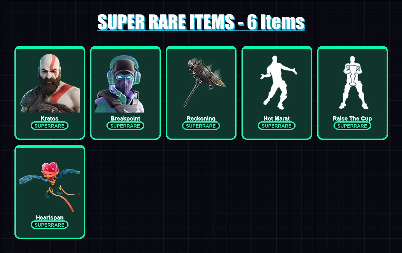 [PC/XBOX] | Kratos | Breakpoint | Luxe | Hybrid | Sorana | 102 skin | 90 pickaxe | 84 emote | 88 glider | Lv1235