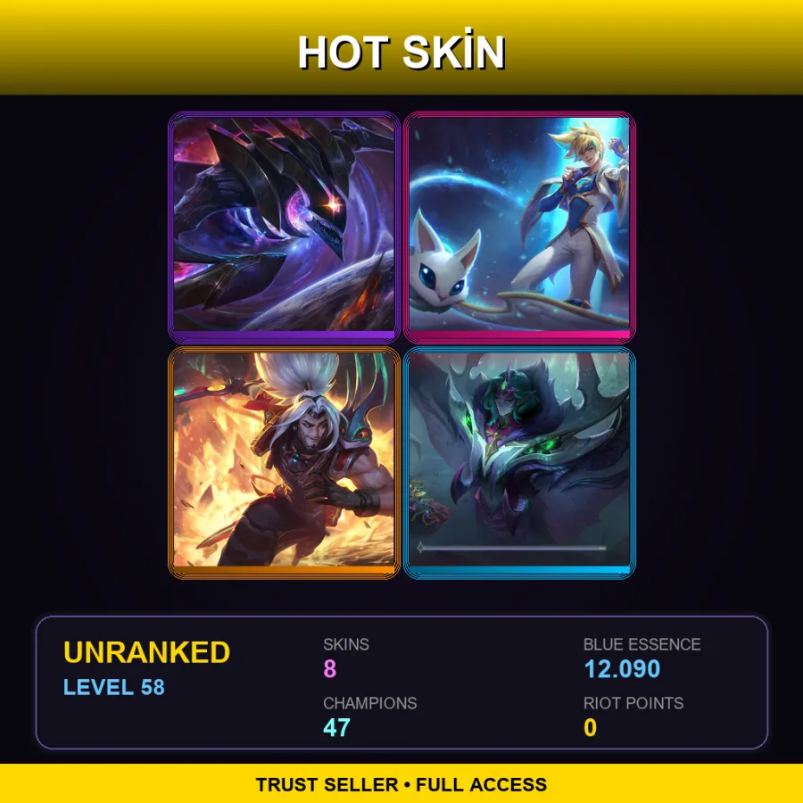 ME | Lv58 | Unranked | 8 Skin | 47 Champ — Sentinel Vayne