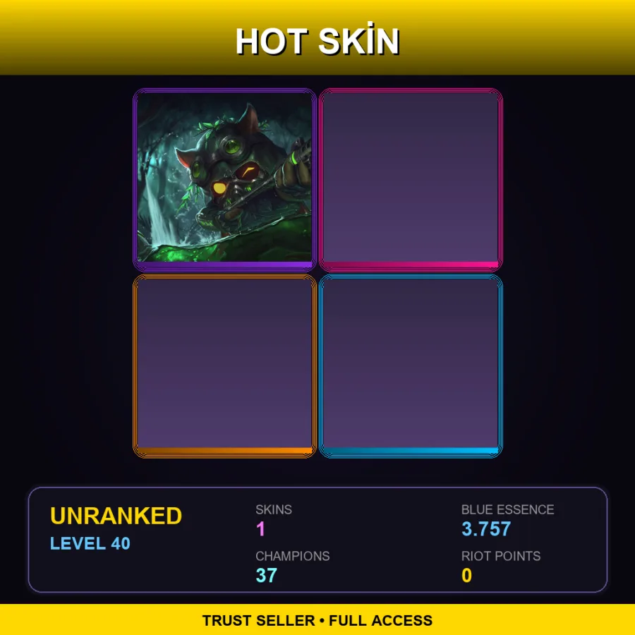 LAN | Lv40 | Unranked | 1 Skin | 37 Champ — Omega Squad Teemo