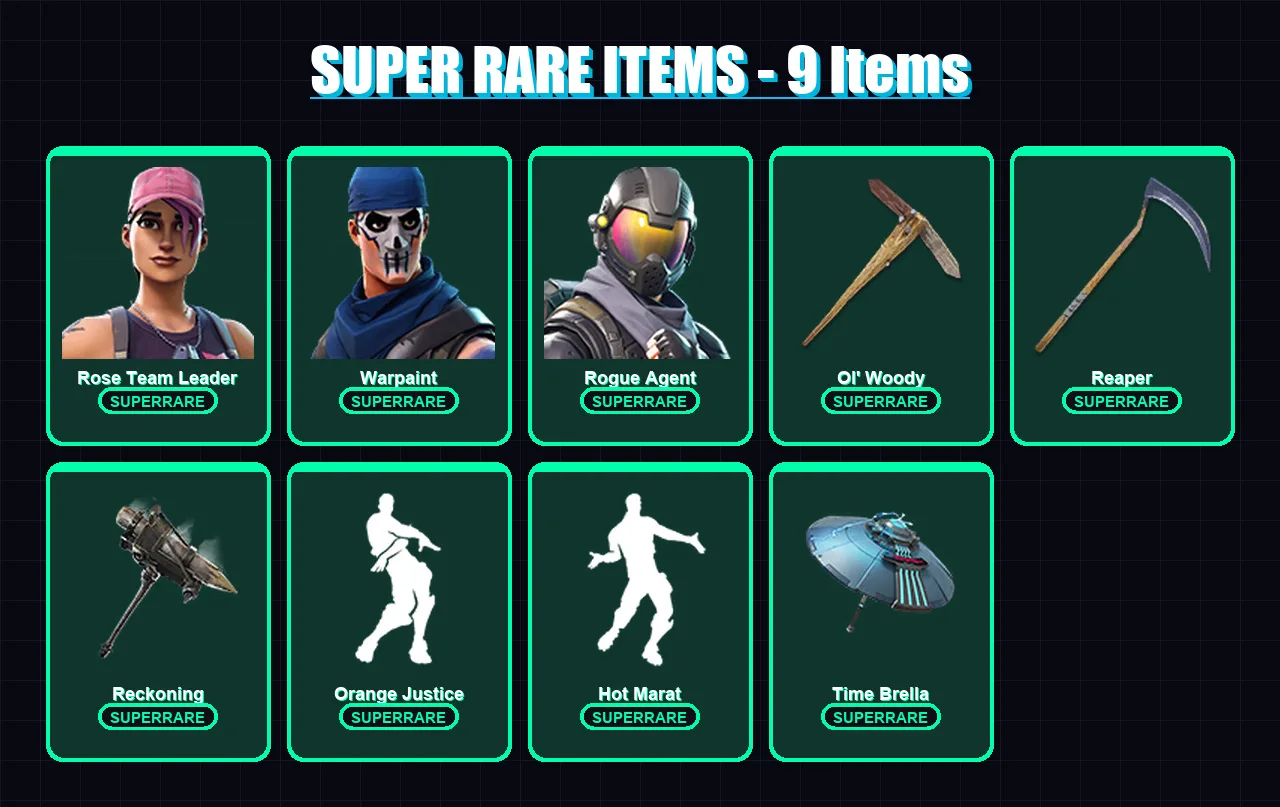[PS4/PS5/XBOX/PC] | Rose Team Leader | Warpaint | Rogue Agent | Omega | Midas | 96 skin | 124 pickaxe | 120 emote | 122 glider | Lv2291 — Fortnite account