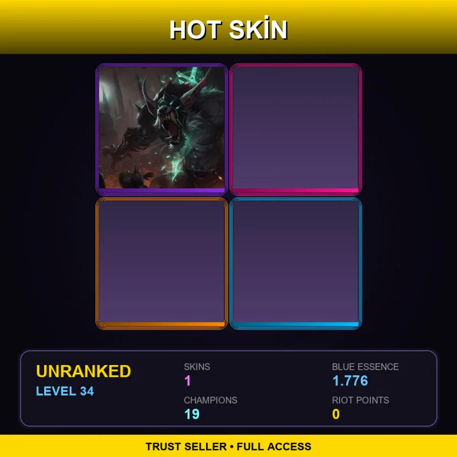 TR | Lv34 | Unranked | 1 Skin | 19 Champ