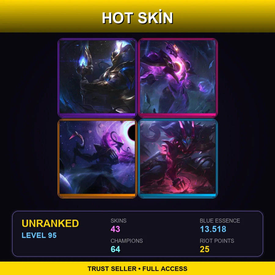 SG | Lv95 | Unranked | 43 Skin | 64 Champ — Gatekeeper Galio