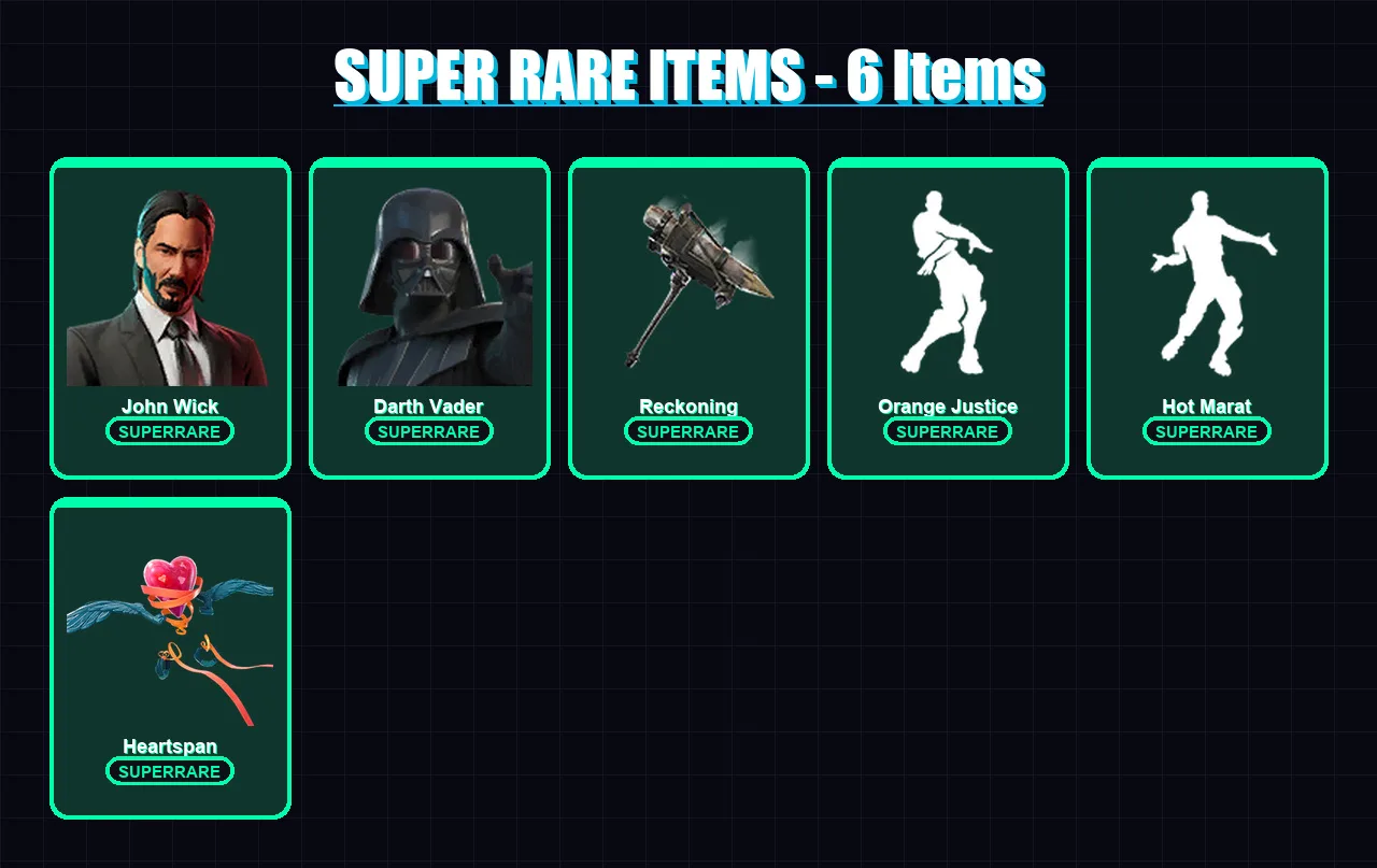 [PC/XBOX/PSN] | John Wick | Darth Vader | Ronin | The Imagined | Rox | 193 skin | 196 pickaxe | 170 emote | 187 glider | Lv2360
