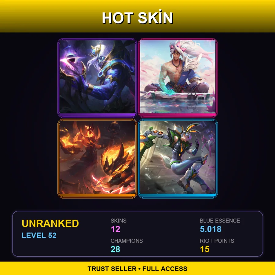 EUW | Lv52 | Unranked | 12 Skin | 28 Champ