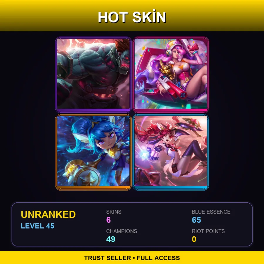 LAN | Lv45 | Unranked | 6 Skin | 49 Champ