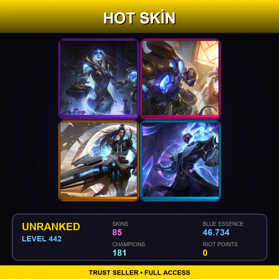 NA | Lv442 | Unranked | 85 Skin | 181 Champ