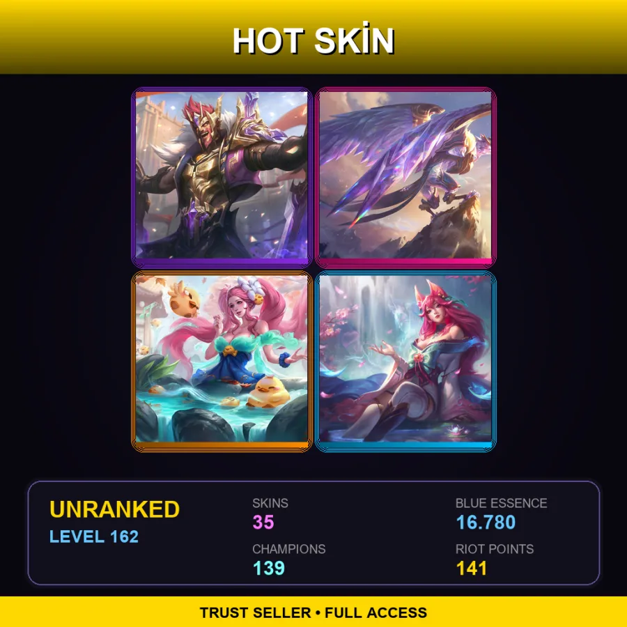 NA | Lv162 | Unranked | 35 Skin | 139 Champ