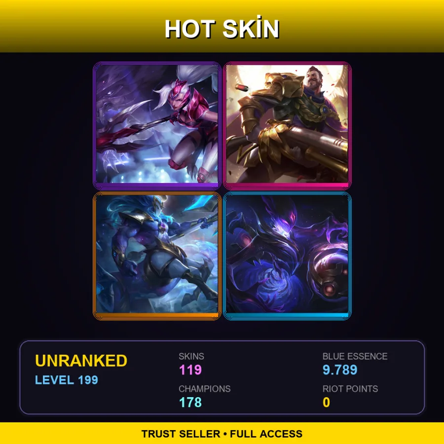 VN | Lv199 | Unranked | 119 Skin | 178 Champ