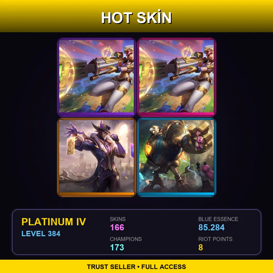 EUW | Lv384 | Platinum IV | 166 Skin | 173 Champ