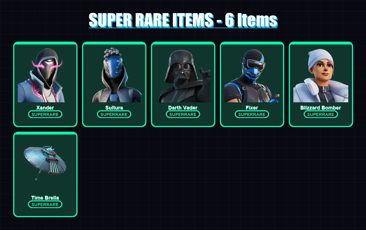 [PC/XBOX] | Xander | Sultura | Darth Vader | Fixer | Blizzard Bomber | 89 skin | 104 pickaxe | 94 emote | 77 glider | Lv1321