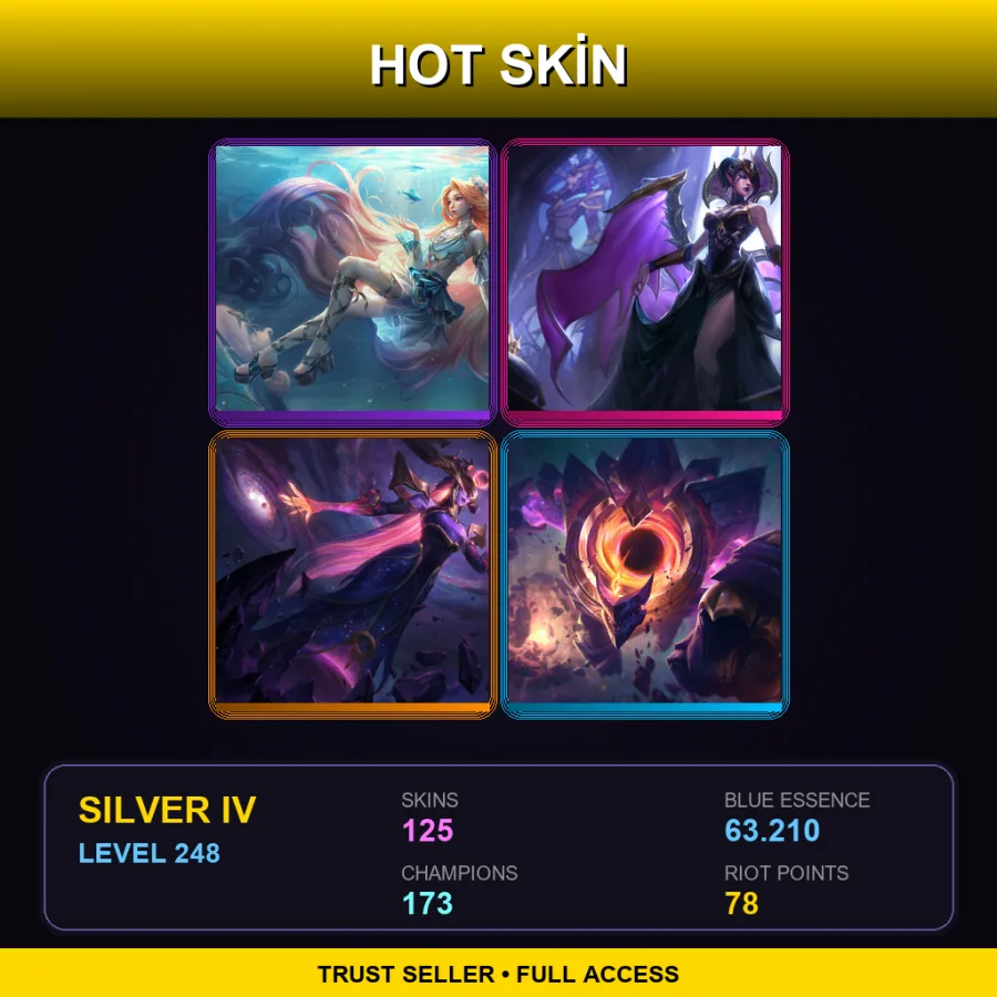 EUW | Lv248 | Silver IV | 125 Skin | 173 Champ