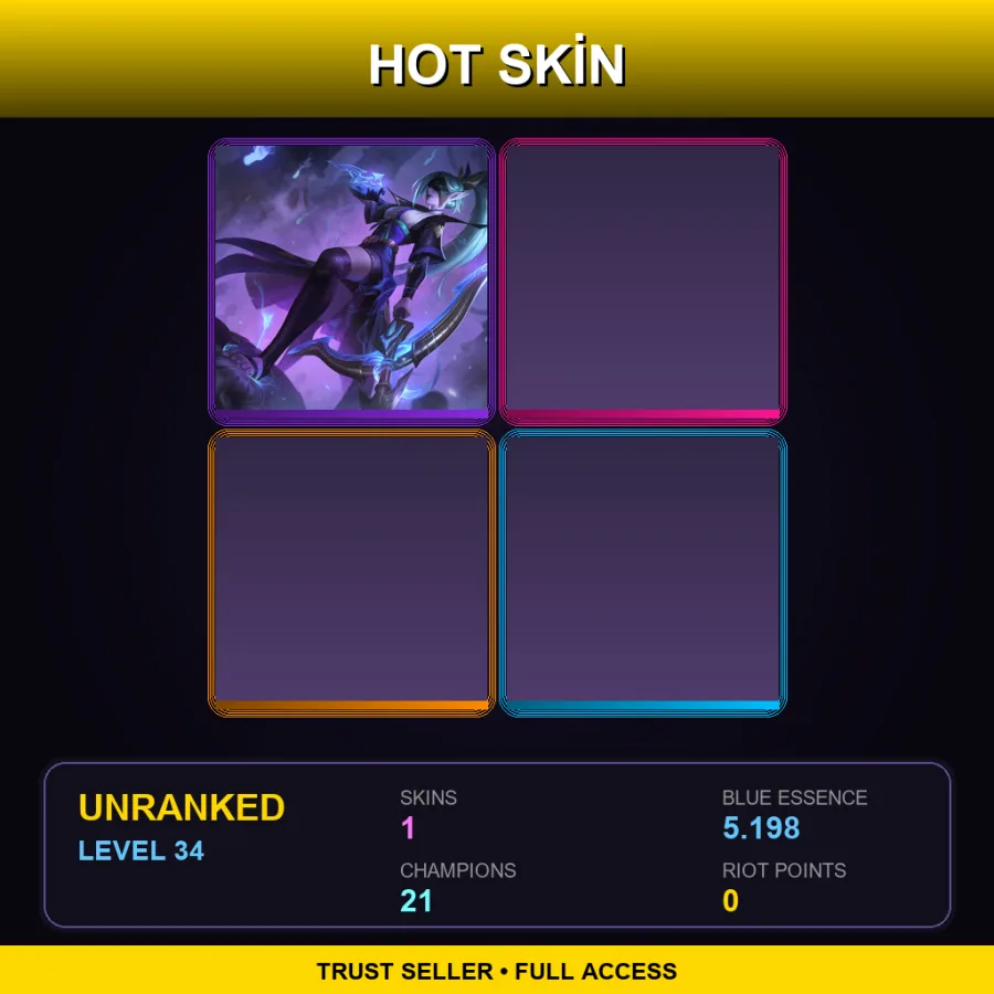 NA | Lv34 | Unranked | 1 Skin | 21 Champ — LoL account
