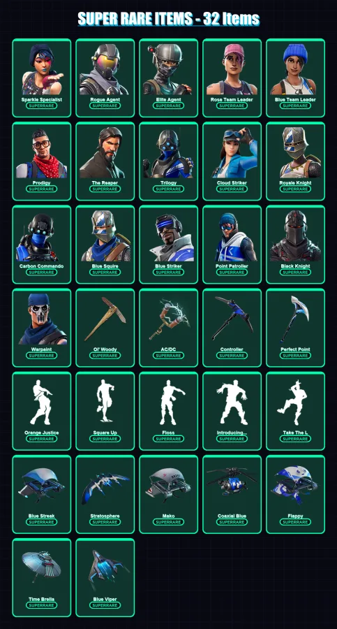 [PS4/PS5/XBOX/PC] | Sparkle Specialist | Rogue Agent | Elite Agent | 103 skin | Lv1345