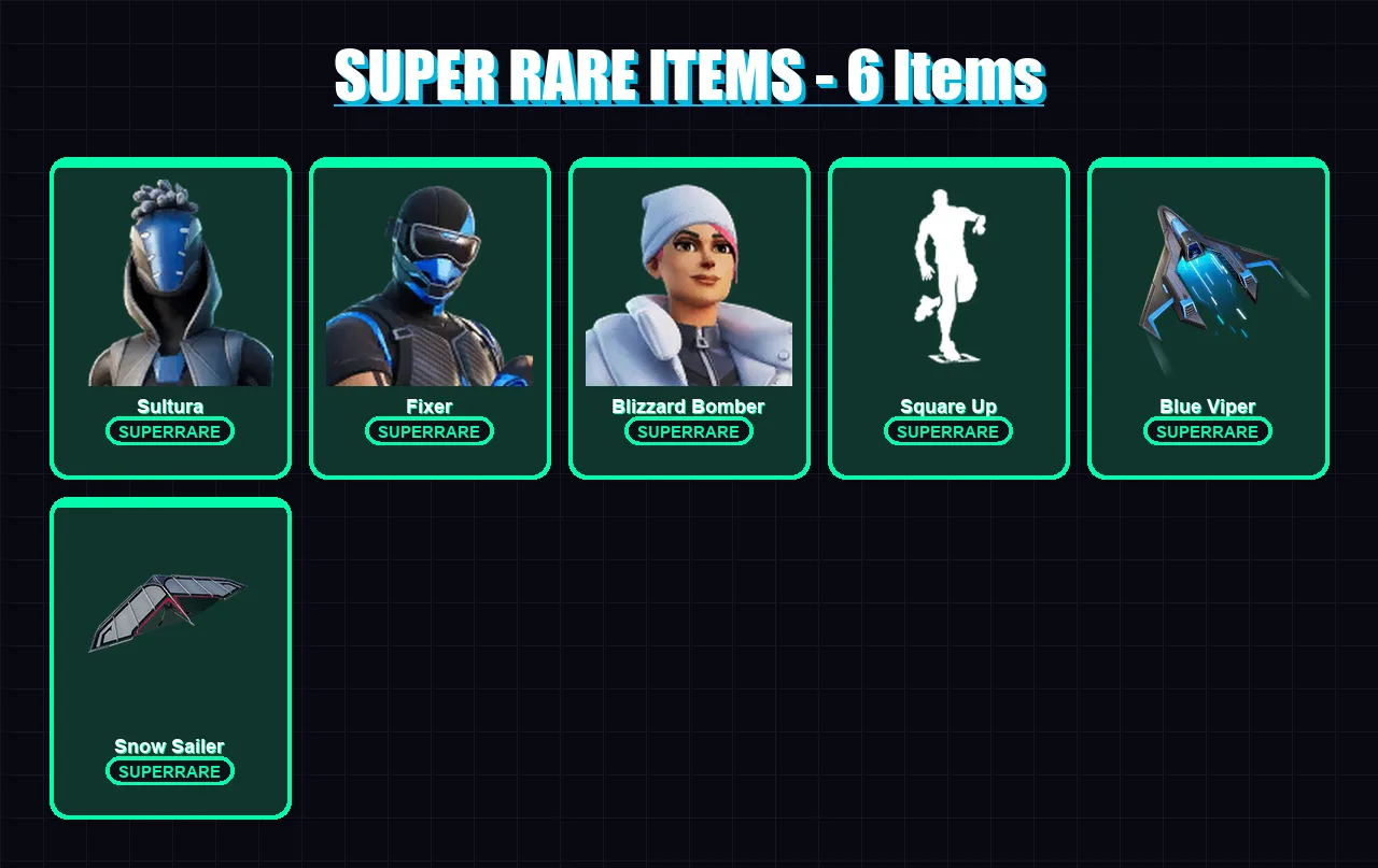 [PS4/PS5/XBOX/PC] | Sultura | Fixer | Blizzard Bomber | The Imagined | Son Goku | 43 skin | 92 pickaxe | 49 emote | 72 glider | Lv1107