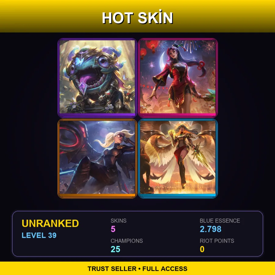 EUNE | Lv39 | Unranked | 5 Skin | 25 Champ