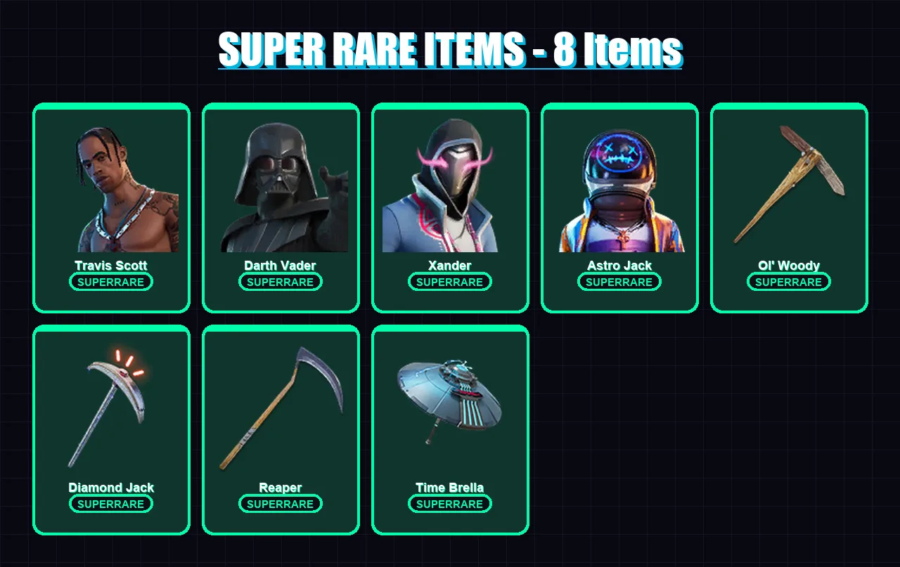 [PC/XBOX/PSN] | Travis Scott | Darth Vader | Xander | Astro Jack | Fusion | 222 skin | 237 pickaxe | 190 emote | 178 glider | Lv3736