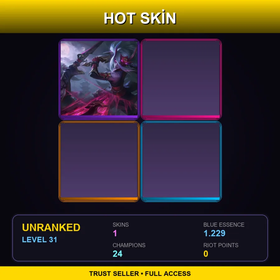 EUW | Lv31 | Unranked | 1 Skin | 24 Champ — LoL account