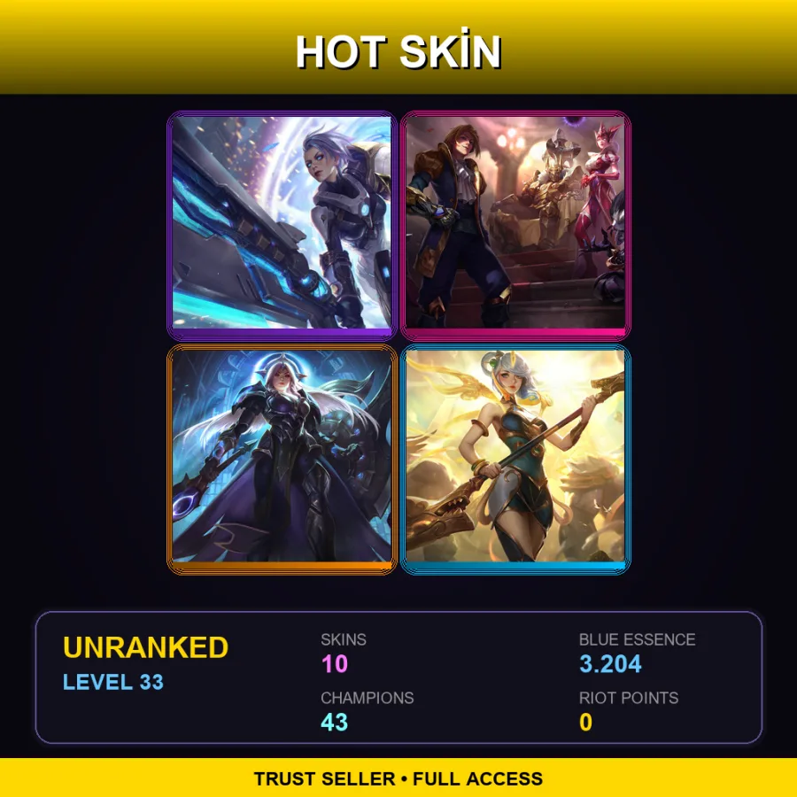 LAS | Lv33 | Unranked | 10 Skin | 43 Champ