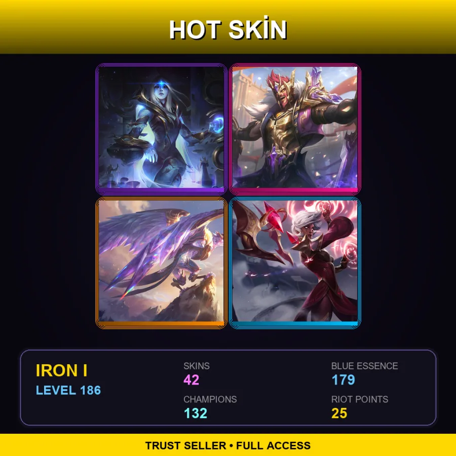 LAN | Lv186 | Iron I | 42 Skin | 132 Champ
