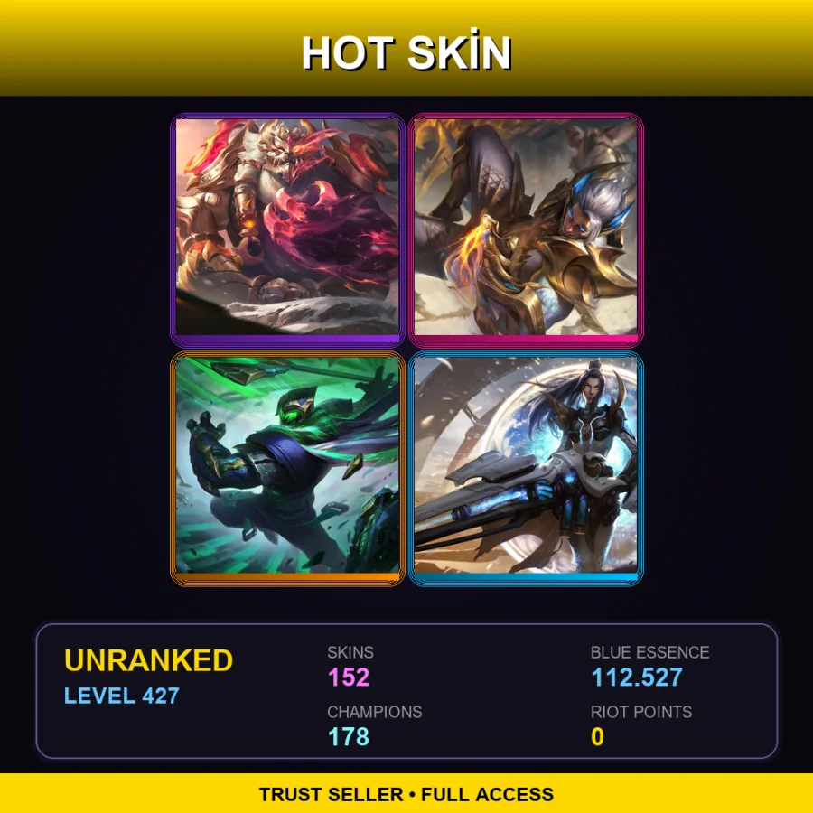 NA | Lv427 | Unranked | 152 Skin | 178 Champ