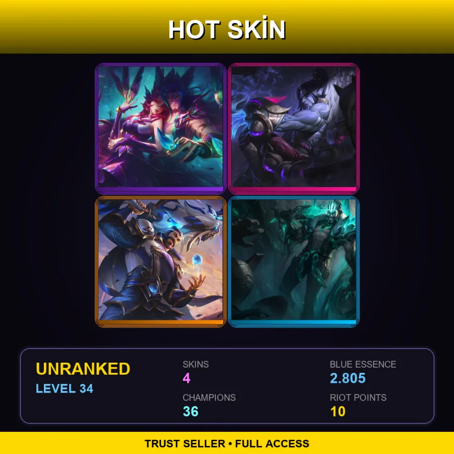 EUW | Lv34 | Unranked | 4 Skin | 36 Champ — Star Guardian Rakan