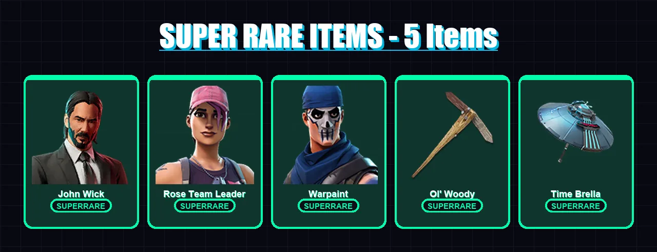 [PC] | John Wick | Rose Team Leader | Warpaint | Catalyst | Paradigm (Reality-659) | 117 skin | 132 pickaxe | 113 emote | 115 glider | Lv1301