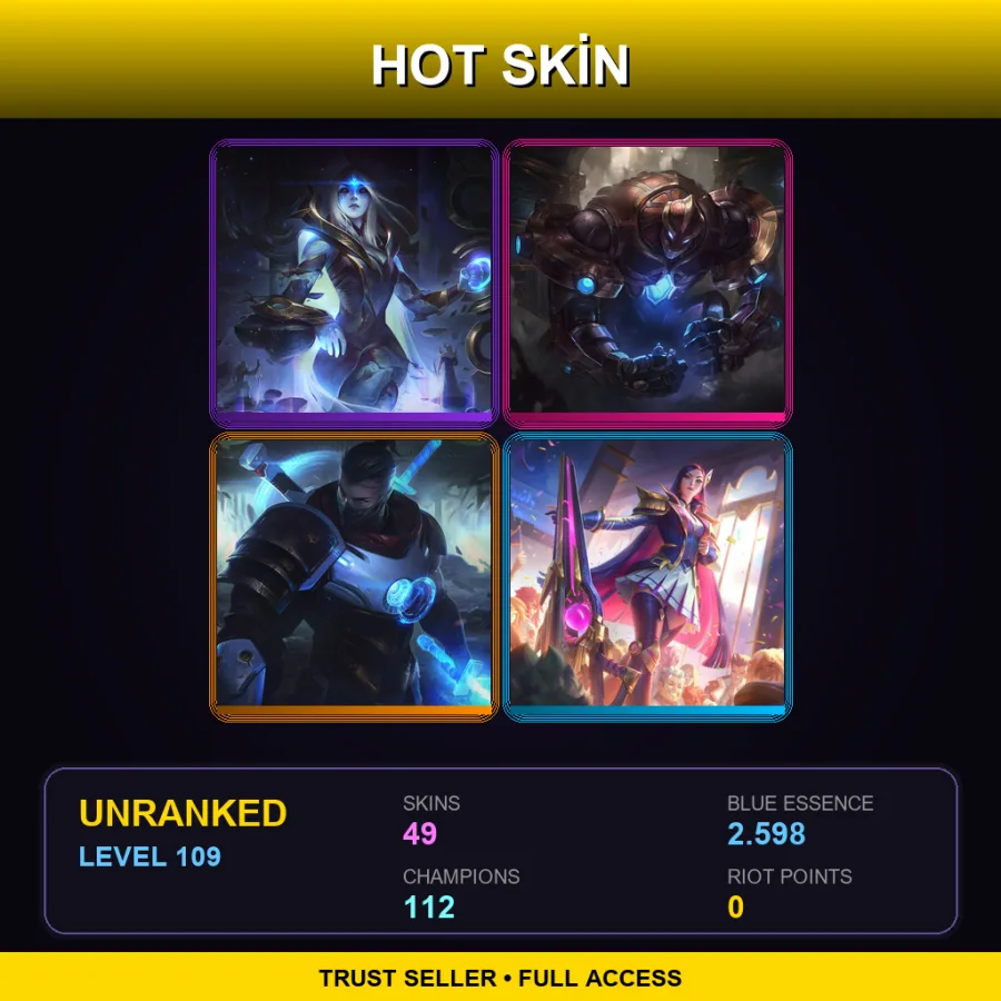 VN | Lv109 | Unranked | 49 Skin | 112 Champ