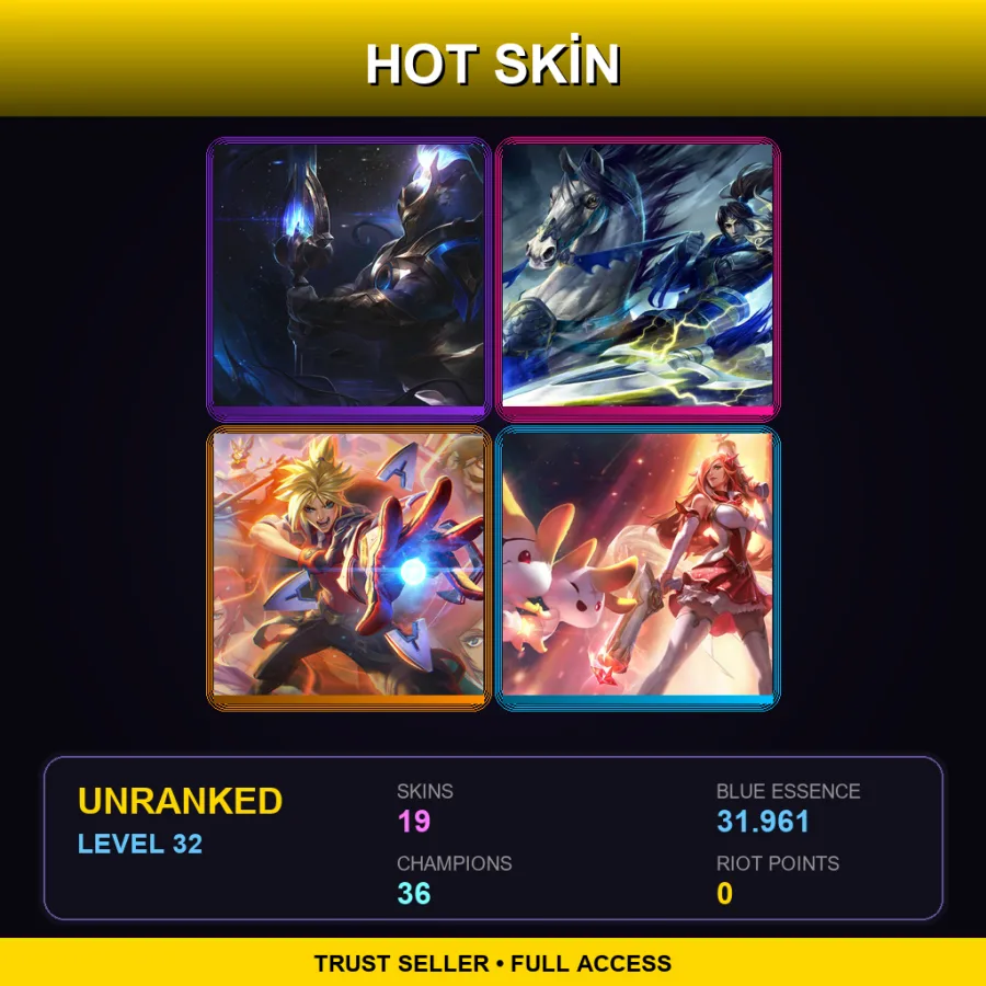 VN | Lv32 | Unranked | 19 Skin | 36 Champ