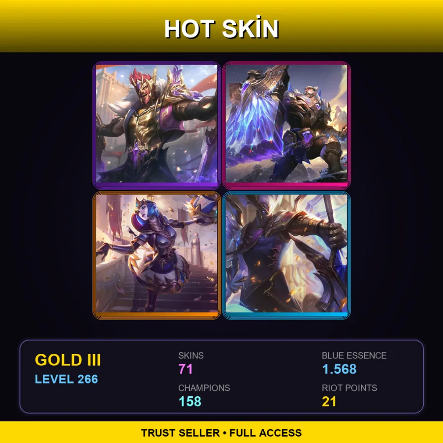 LAS | Lv266 | Gold III | 71 Skin | 158 Champ