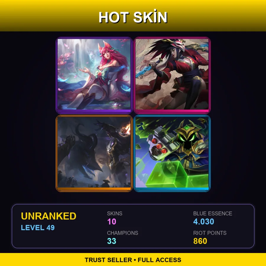 BR | Lv49 | Unranked | 10 Skin | 33 Champ