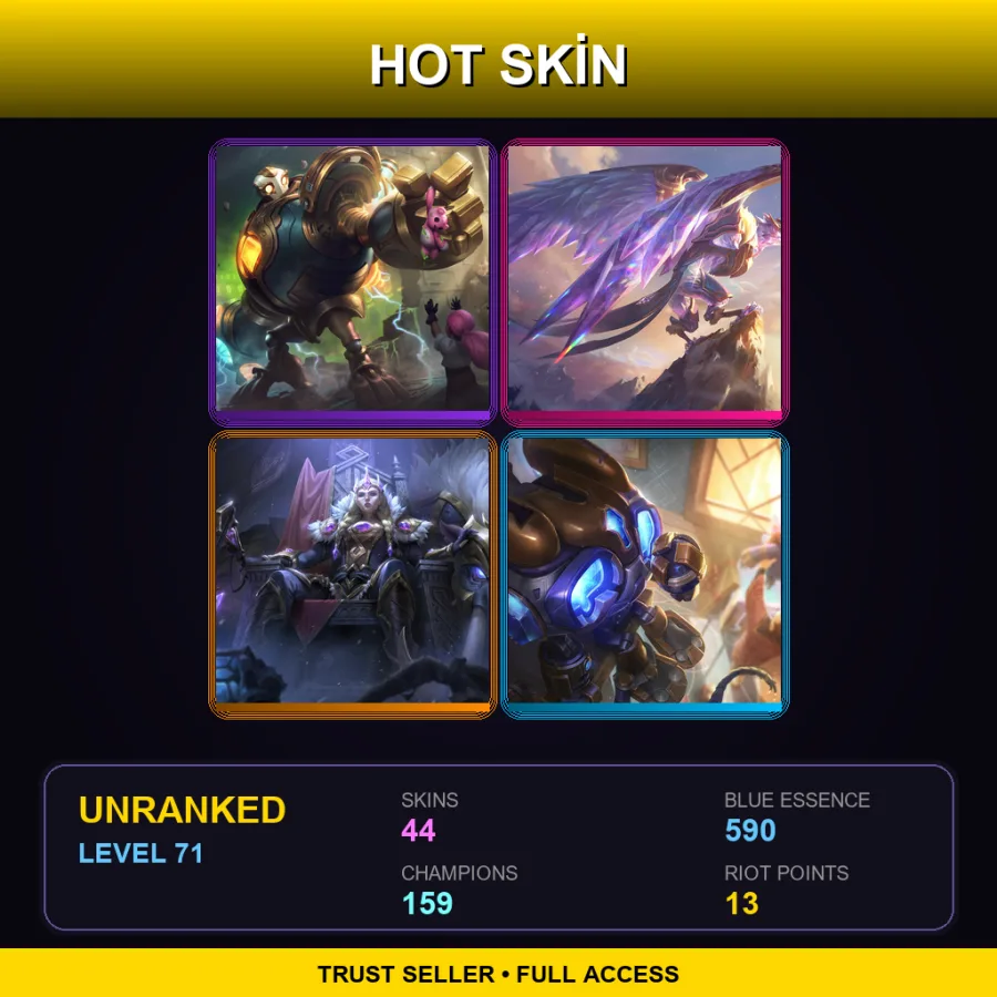 SG | Lv71 | Unranked | 44 Skin | 159 Champ