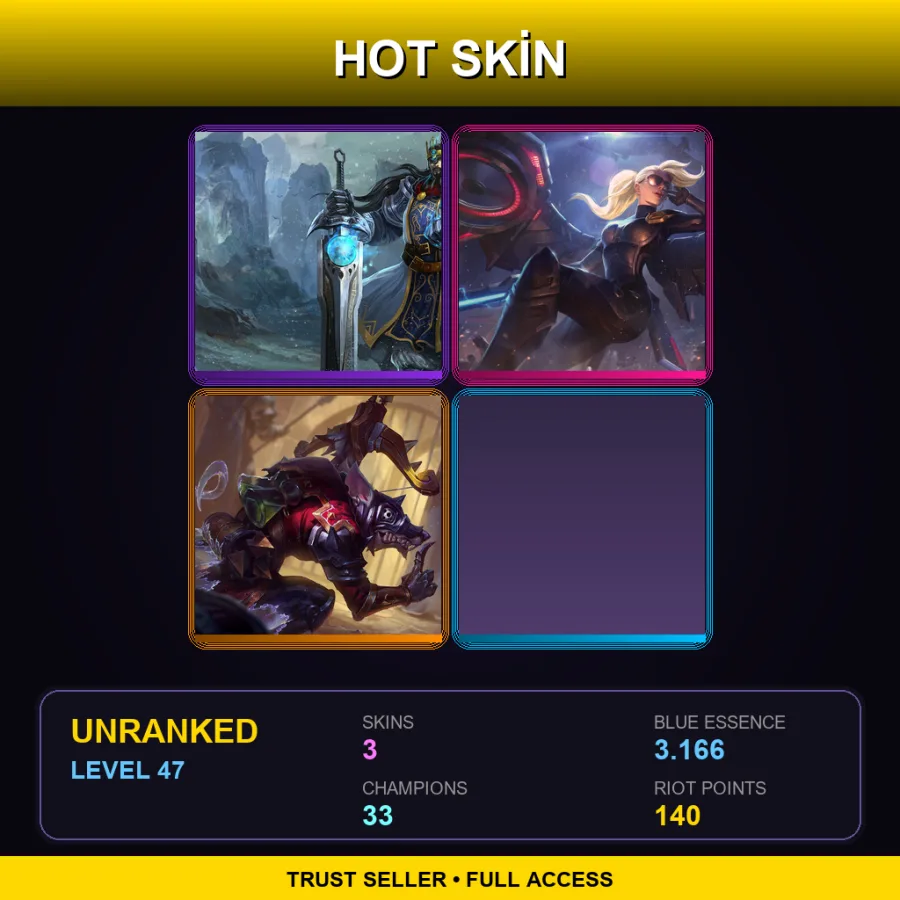 LAN | Lv47 | Unranked | 3 Skin | 33 Champ