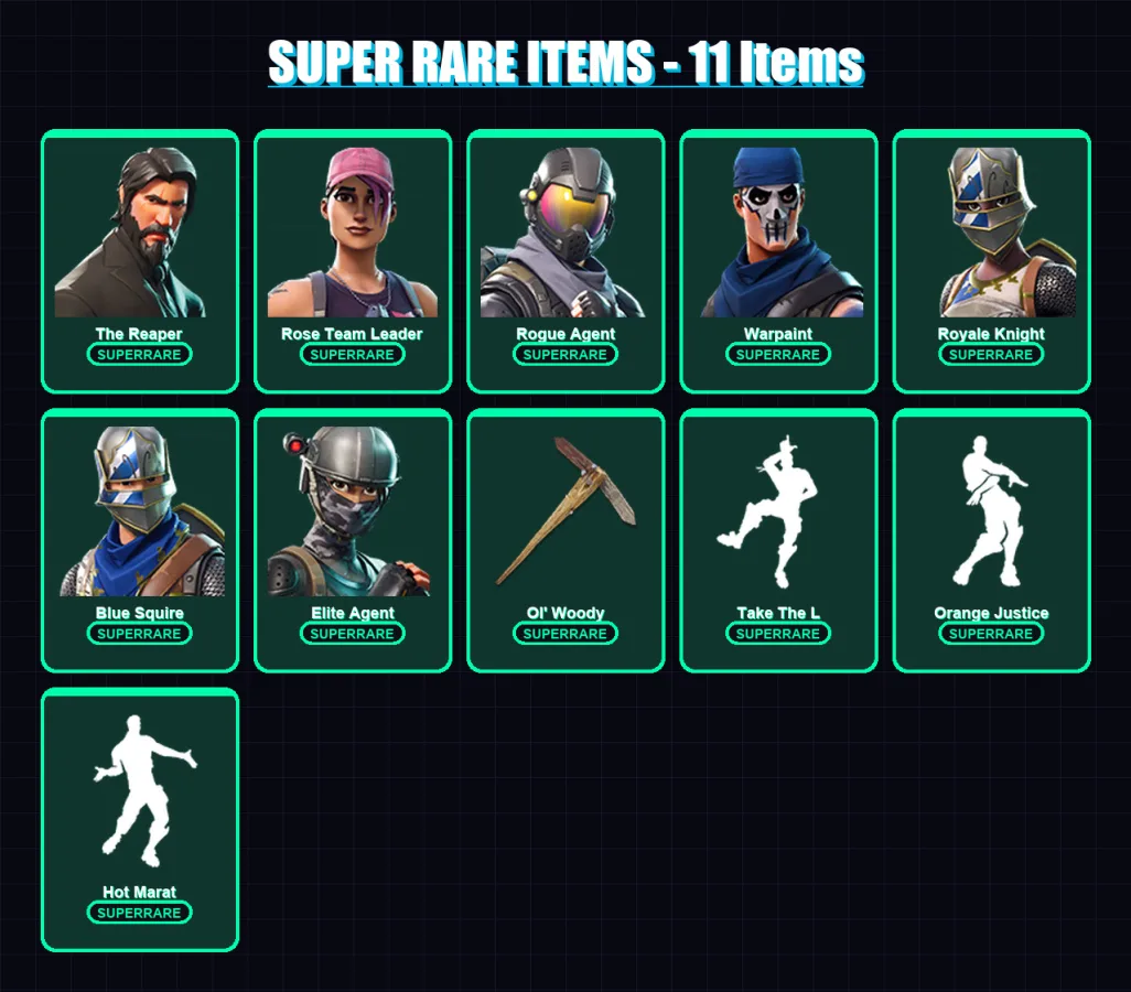 [PC/XBOX/PSN] | The Reaper | Rose Team Leader | Rogue Agent | Warpaint | Royale Knight | 37 skin | 32 pickaxe | 44 emote | 37 glider | Lv428 — Game account