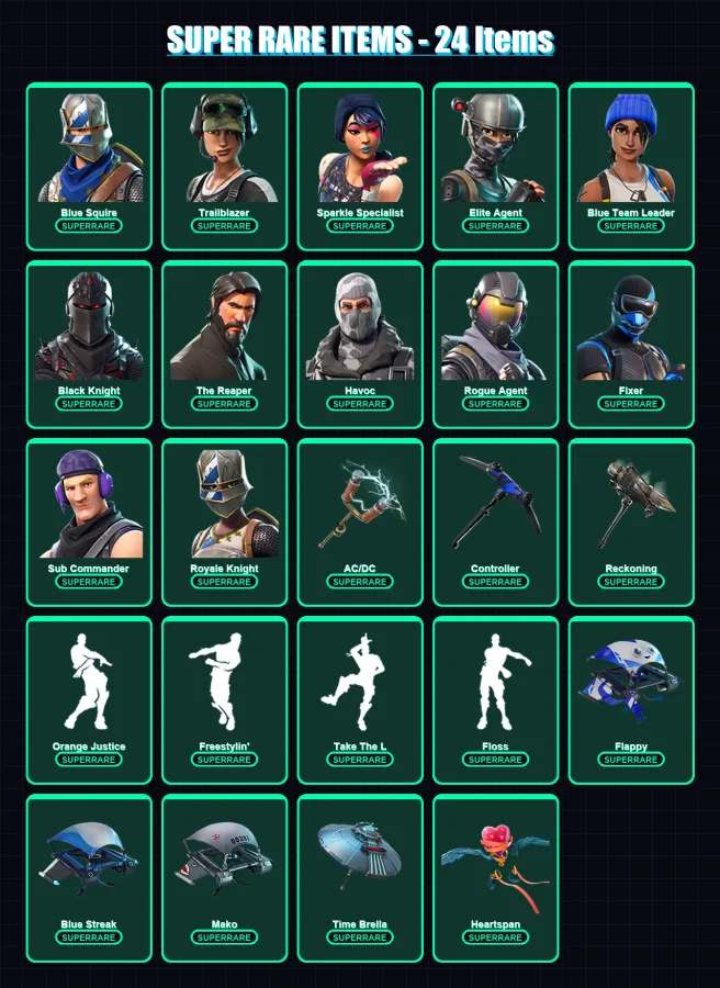[PC/XBOX] | Blue Squire | Trailblazer | Sparkle Specialist | Elite Agent | Blue Team Leader | 104 skin | 77 pickaxe | 74 emote | 76 glider | Lv947