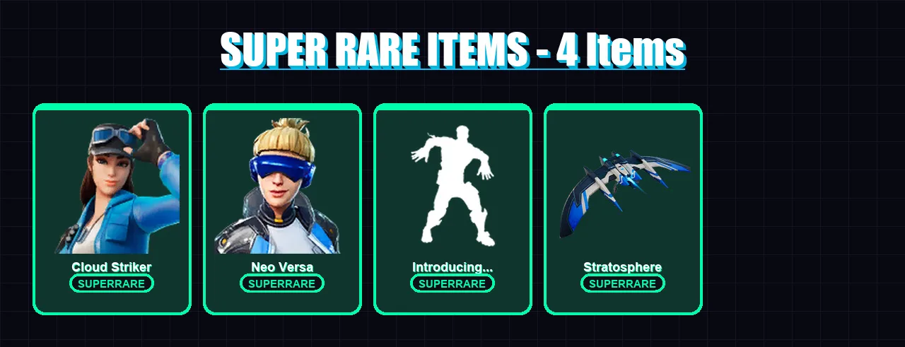 [PC/XBOX/PSN] | Cloud Striker | Neo Versa | Fade | Ocean | Tony Stark | 19 skin | 27 pickaxe | 23 emote | 27 glider | Lv349