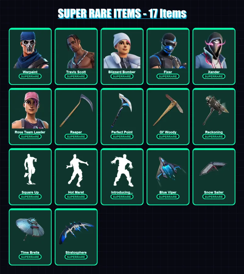 [PC/XBOX] | Warpaint | Travis Scott | Blizzard Bomber | Fixer | Xander | 187 skin | 219 pickaxe | 178 emote | 196 glider | Lv3571 — Fortnite account