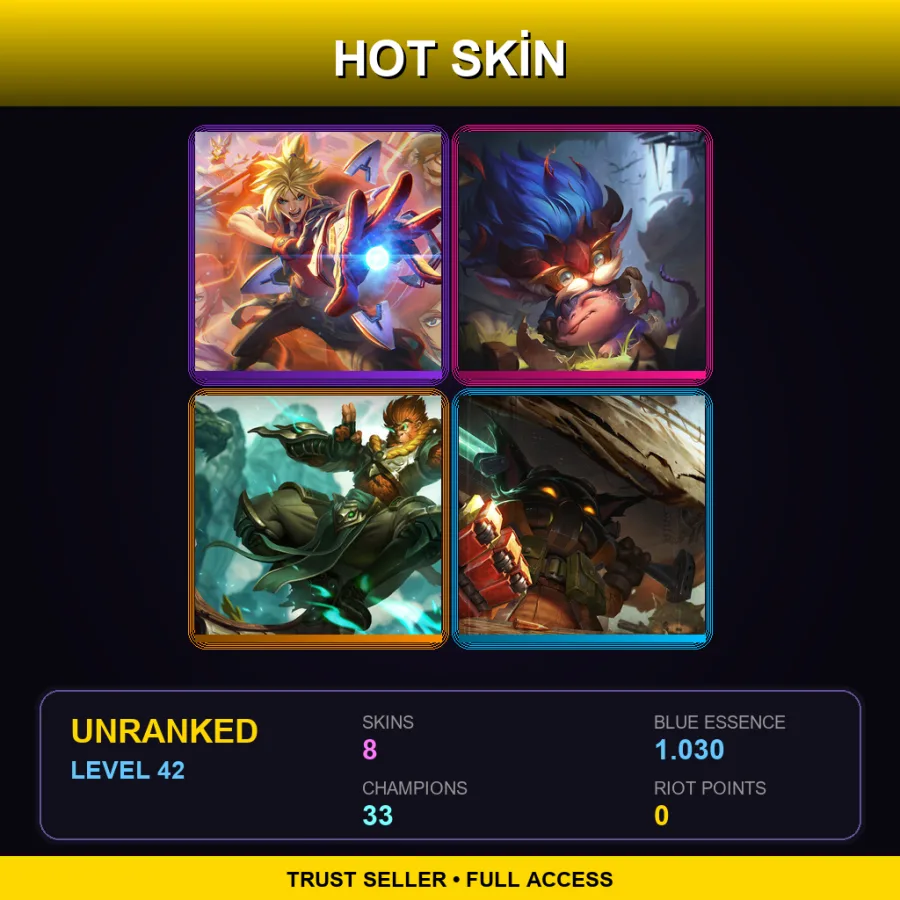 BR | Lv42 | Unranked | 8 Skin | 33 Champ