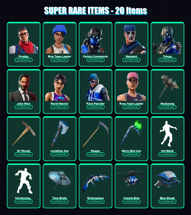 [PS4/PS5/XBOX/PC] | Prodigy | Blue Team Leader | Carbon Commando | Warpaint | Trilogy | 237 skin | 198 pickaxe | 213 emote | 160 glider | Lv1842 — Fortnite account