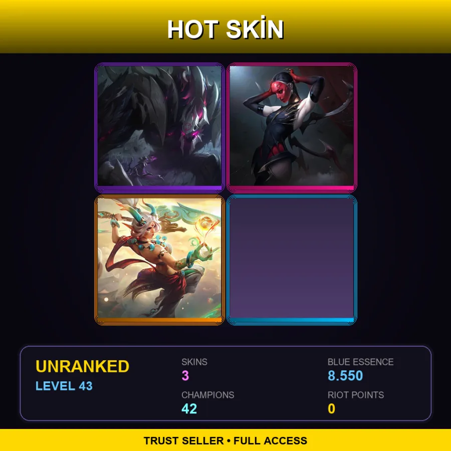 JP | Lv43 | Unranked | 3 Skin | 42 Champ