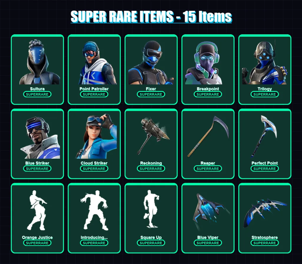 [PS4/PS5/XBOX/PC] | Sultura | Point Patroller | Fixer | Breakpoint | Trilogy | 233 skin | 236 pickaxe | 247 emote | 191 glider | Lv2631