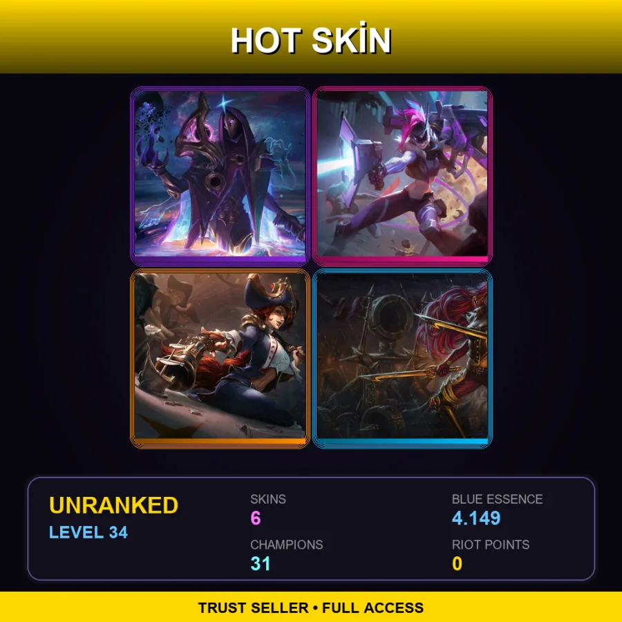 LAN | Lv34 | Unranked | 6 Skin | 31 Champ