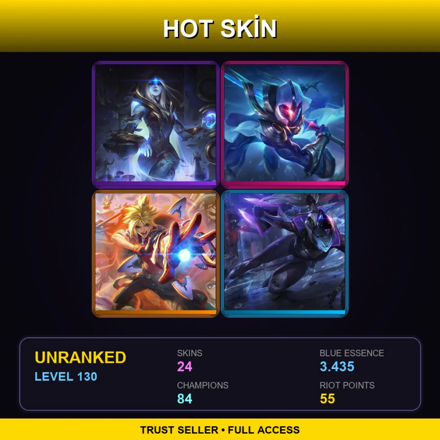 EUNE | Lv130 | Unranked | 24 Skin | 84 Champ