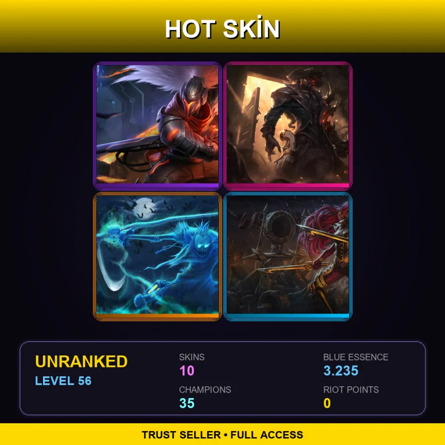 LAN | Lv56 | Unranked | 10 Skin | 35 Champ