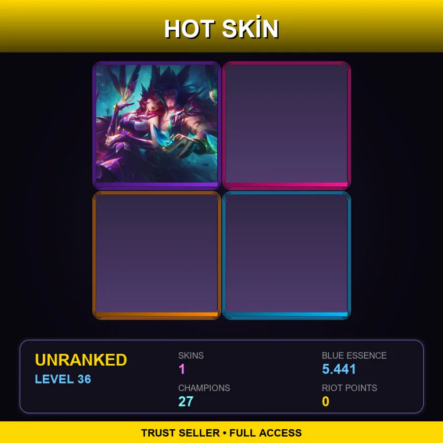 RU | Lv36 | Unranked | 1 Skin | 27 Champ