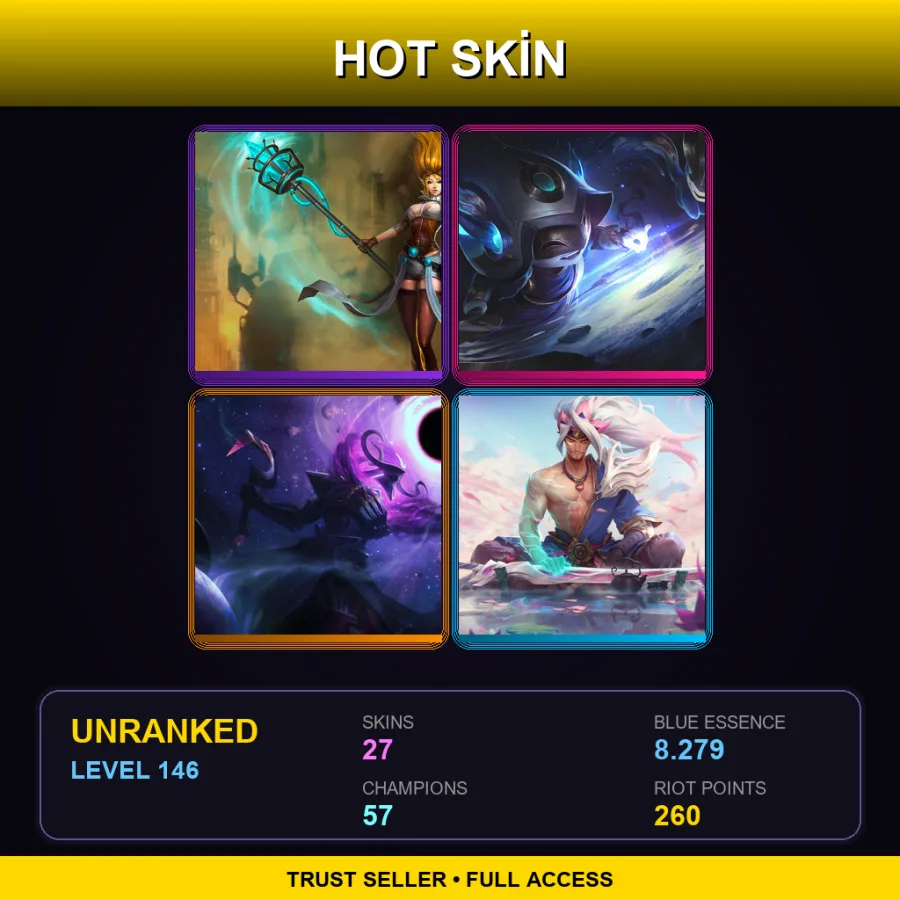 LAN | Lv146 | Unranked | 27 Skin | 57 Champ — Worldbreaker Maokai