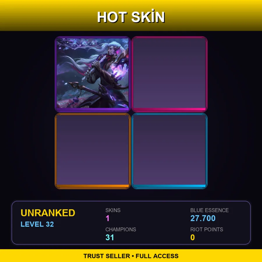 EUW | Lv32 | Unranked | 1 Skin | 31 Champ