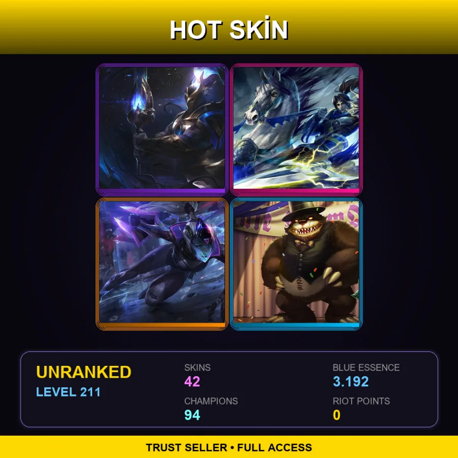 LAS | Lv211 | Unranked | 42 Skin | 94 Champ — Super Teemo