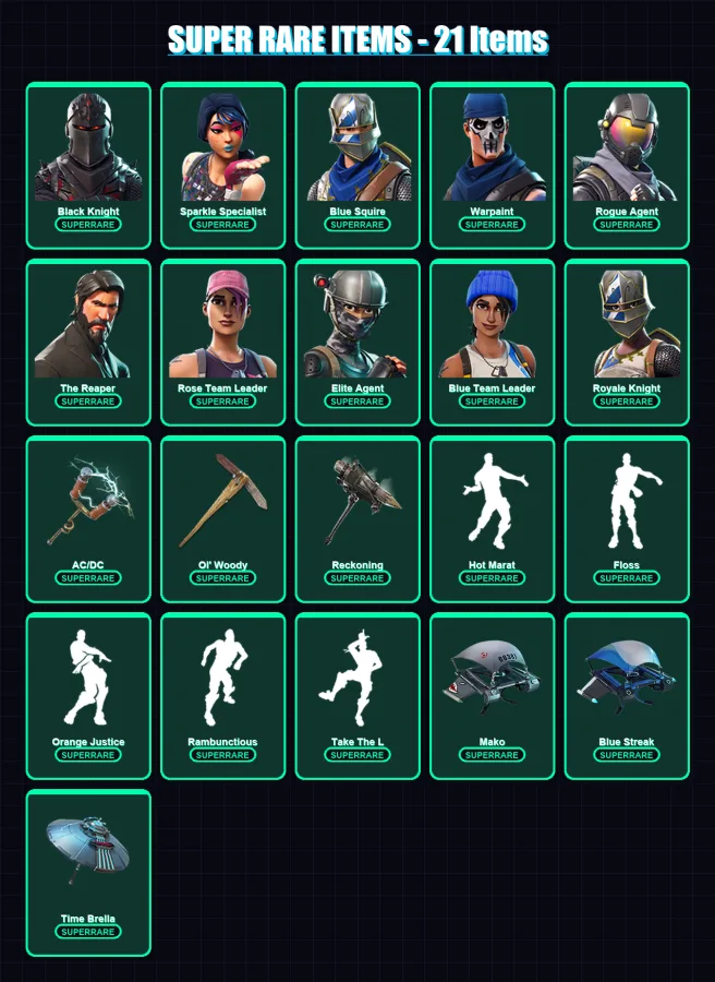 [PS4/PS5/PC] | Black Knight | Sparkle Specialist | Blue Squire | Warpaint | Rogue Agent | 126 skin | 123 pickaxe | 124 emote | 122 glider | Lv1656