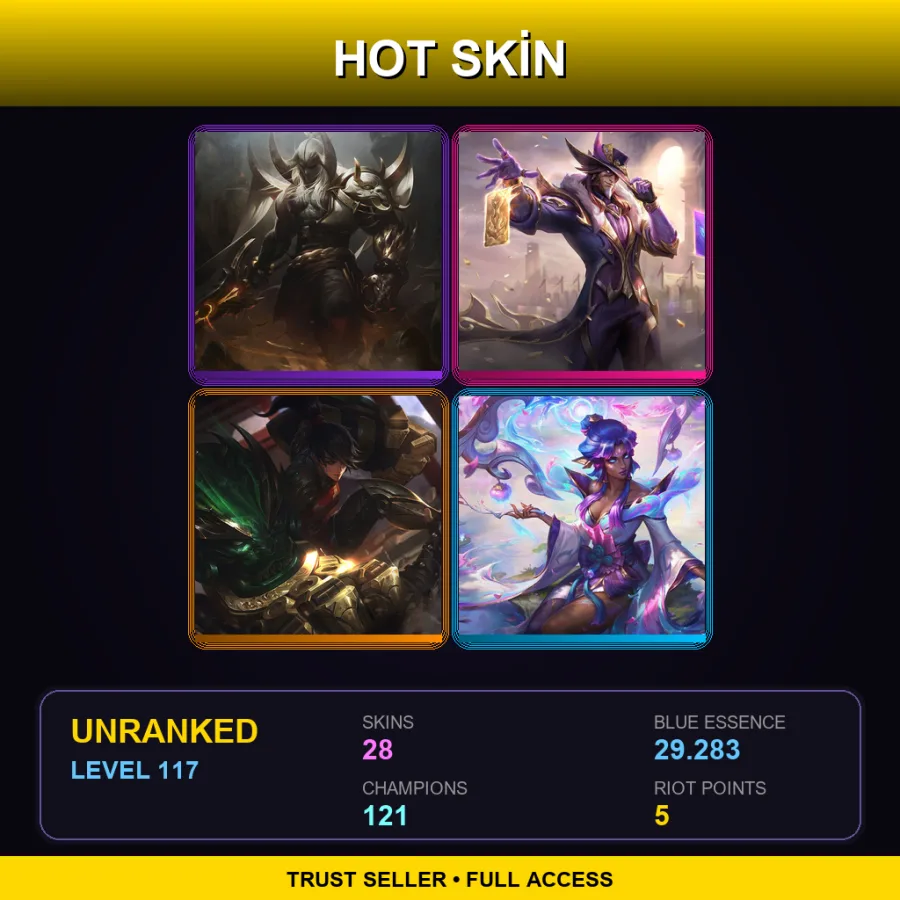 VN | Lv117 | Unranked | 28 Skin | 121 Champ